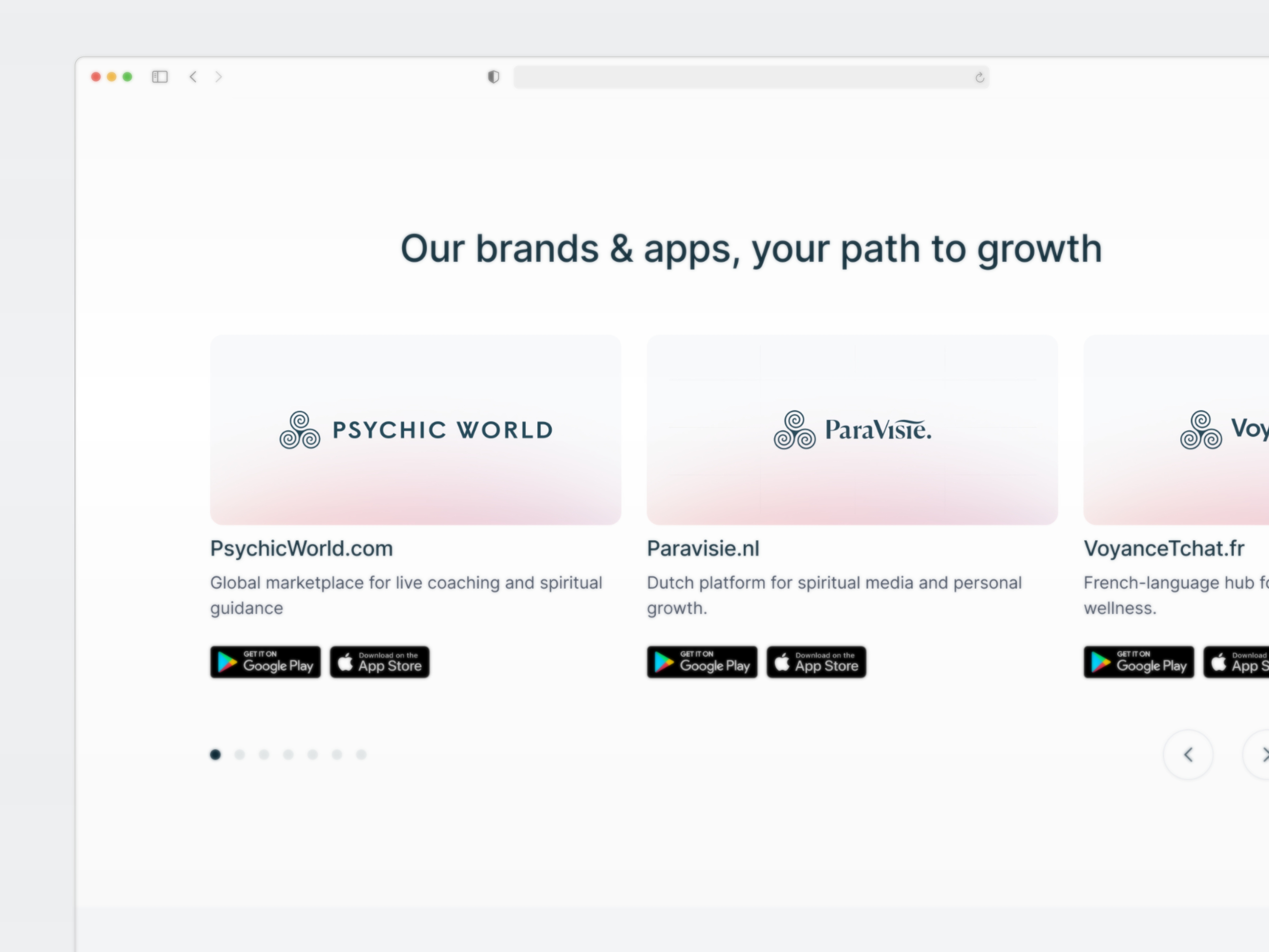 Prezentacija dizajna sadržajne sekcije web stranice Consulto