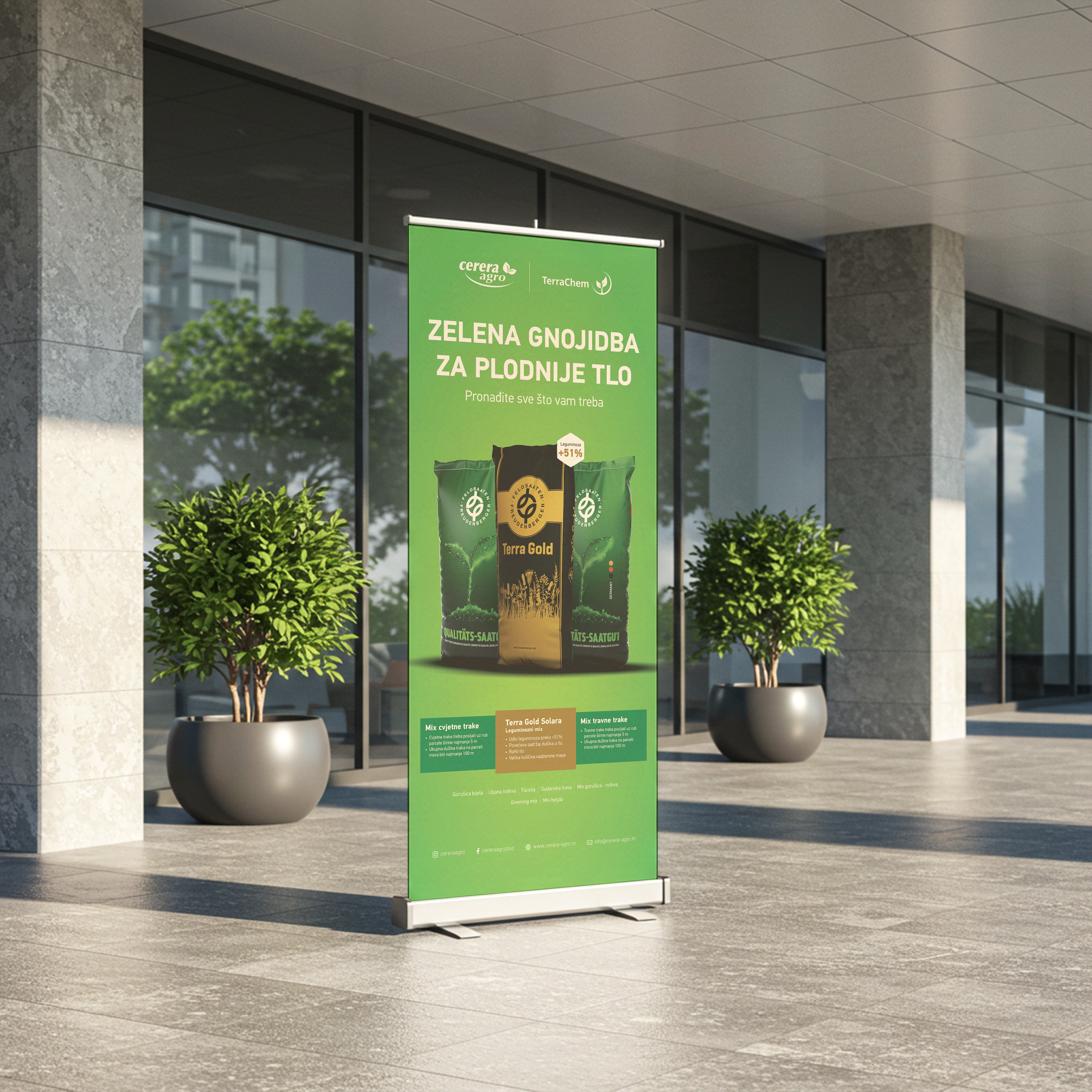 Prezentacija dizajna rollup bannera za Cereru Agro